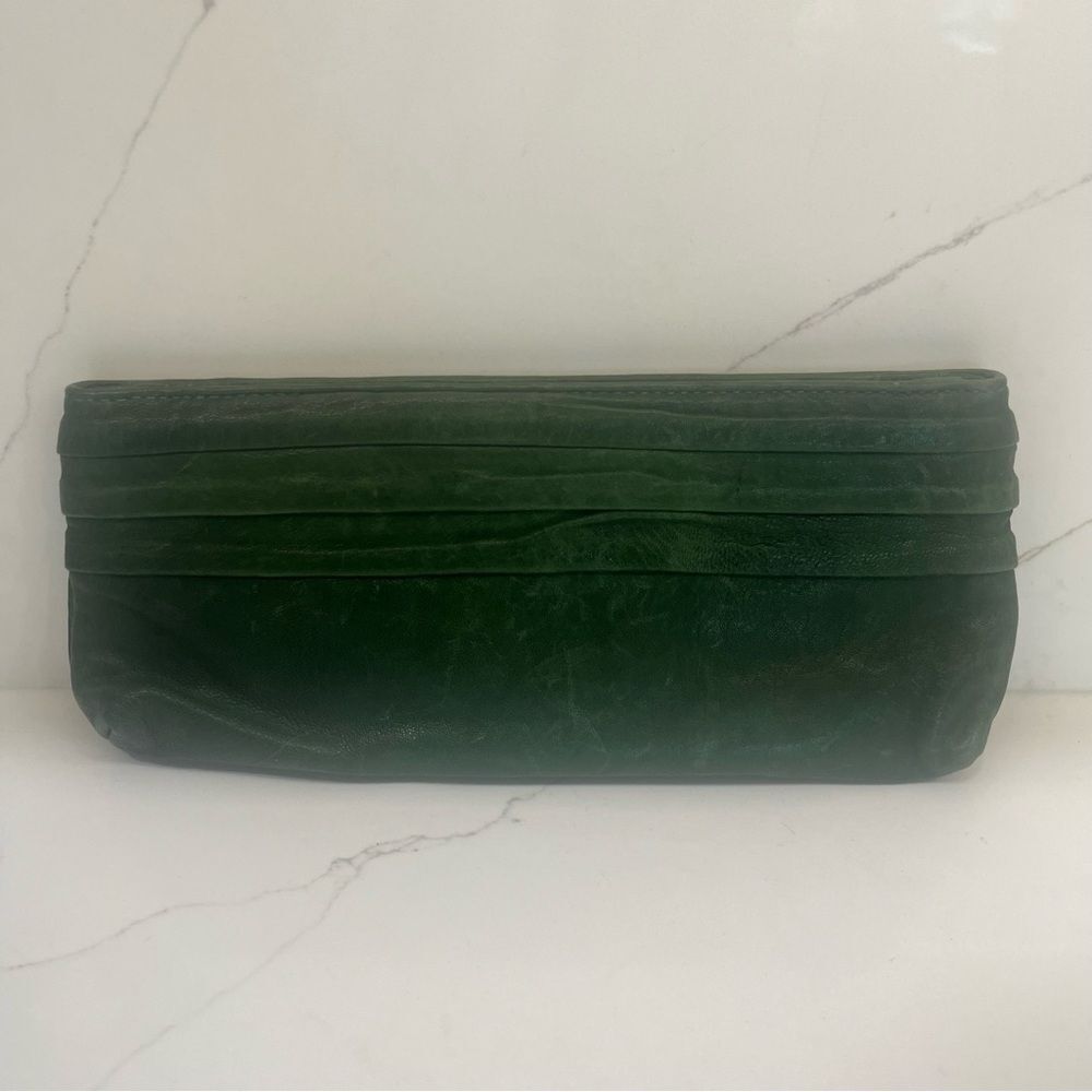 Lauren Merkin Vintage Leather Green Clutch - Picture 5 of 6